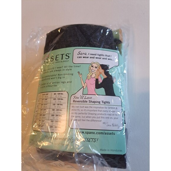 Spanx Love Your Assets Sara Blakely Tights Reversible Shaping Black Size 4 New - Picture 3 of 4